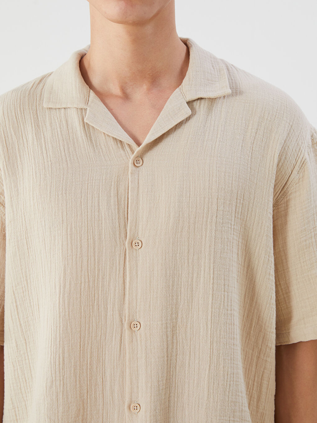 Relaxed Fit Resort Collar Short Sleeve Men's Shirt-6