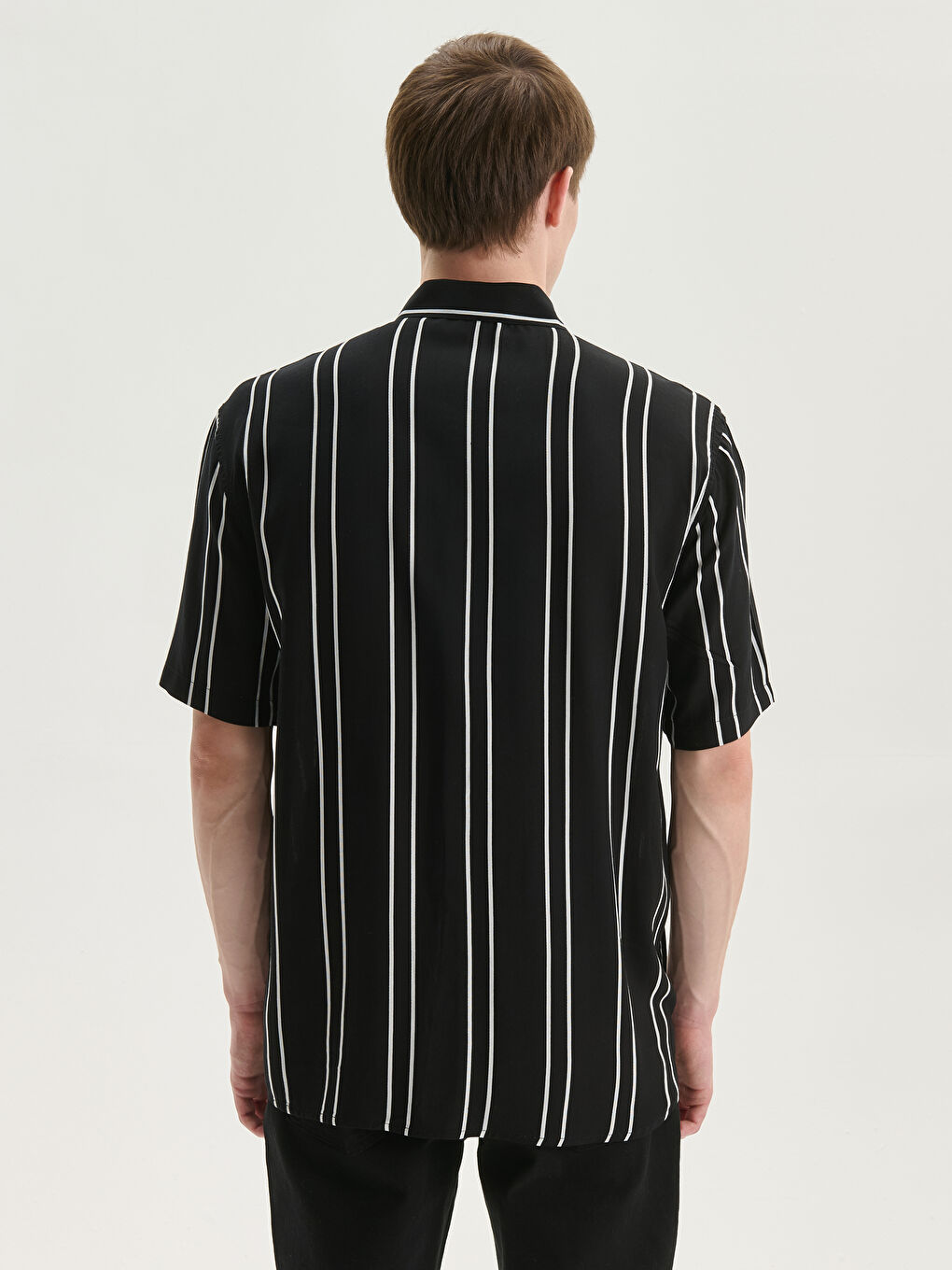 Regular Fit Short Sleeve Striped Men's Shirt-2