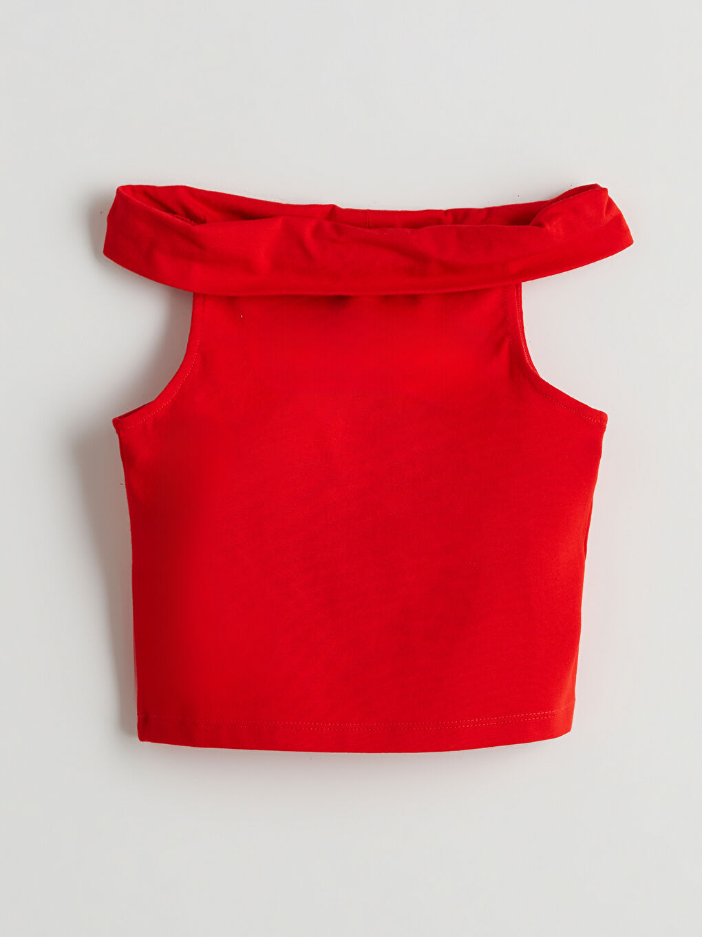 تيشيرت بناتي قطن ممشط سادة بياقة قارب-1