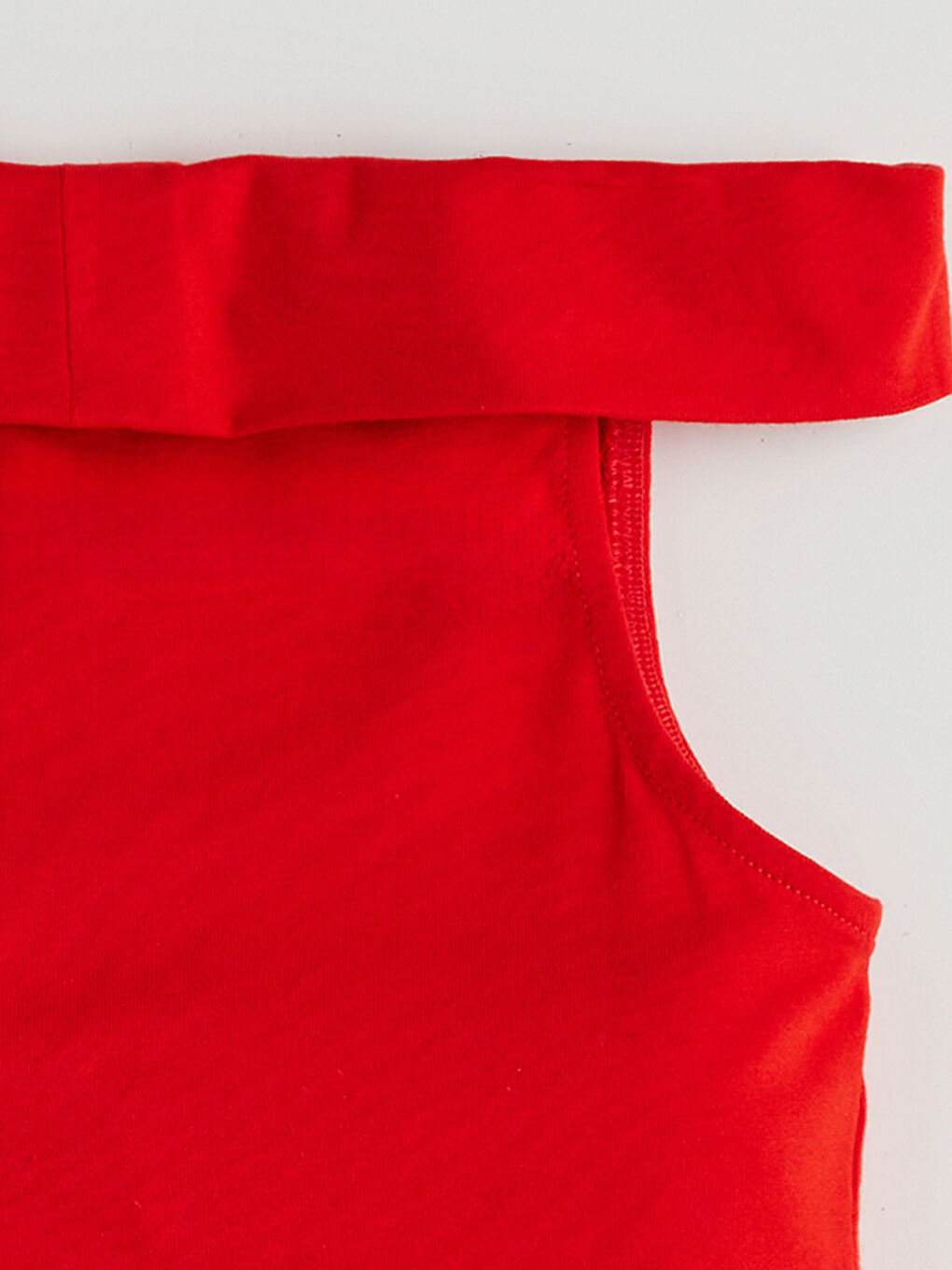 تيشيرت بناتي قطن ممشط سادة بياقة قارب-2