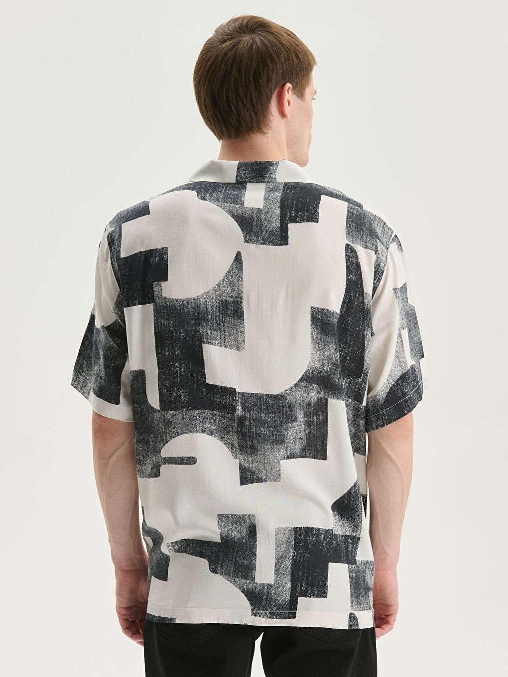Regular Fit Short Sleeve Patterned Men's Shirt -S5DE41Z8-Q6K