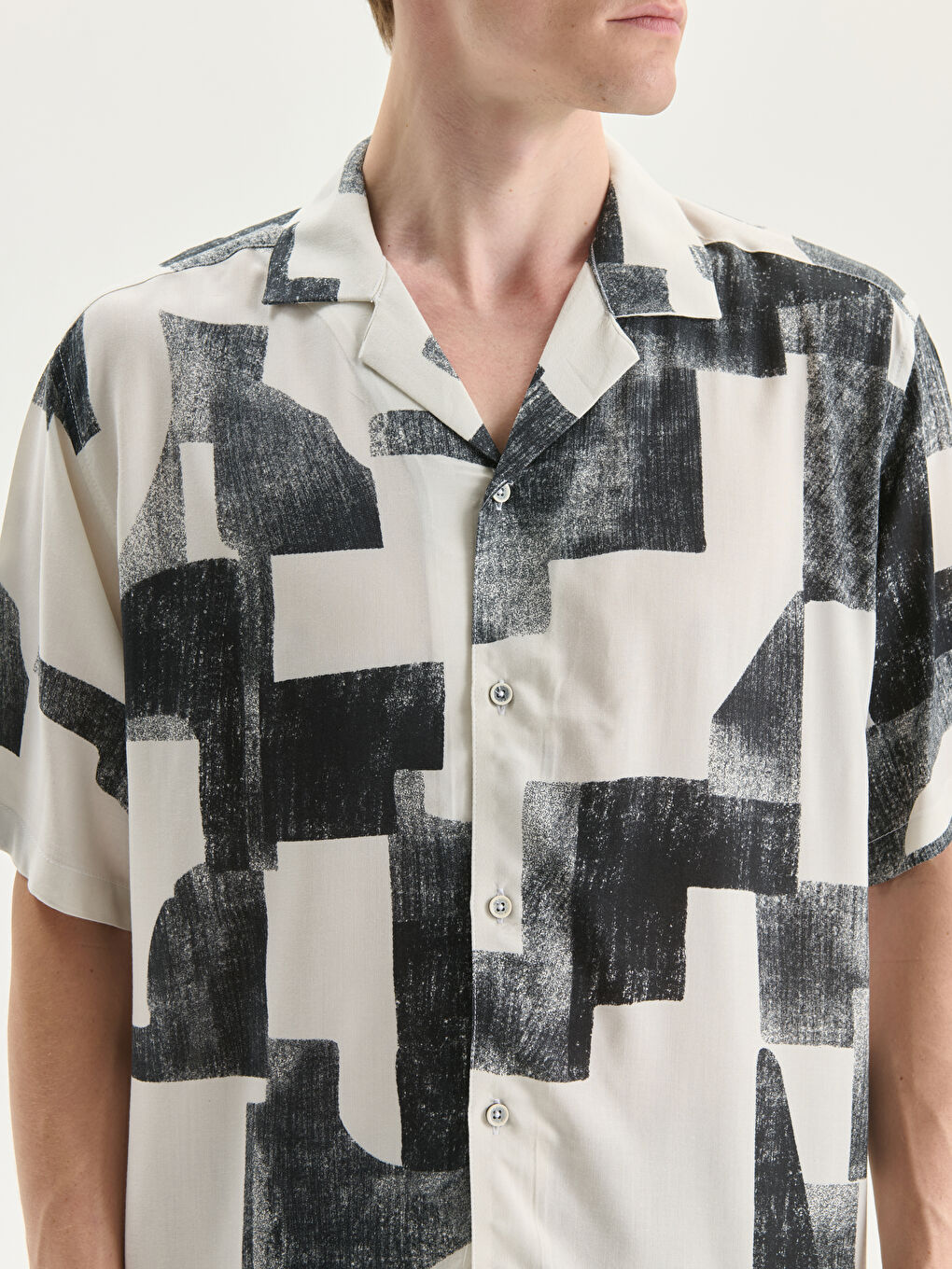 Regular Fit Short Sleeve Patterned Men's Shirt -S5DE41Z8-Q6K