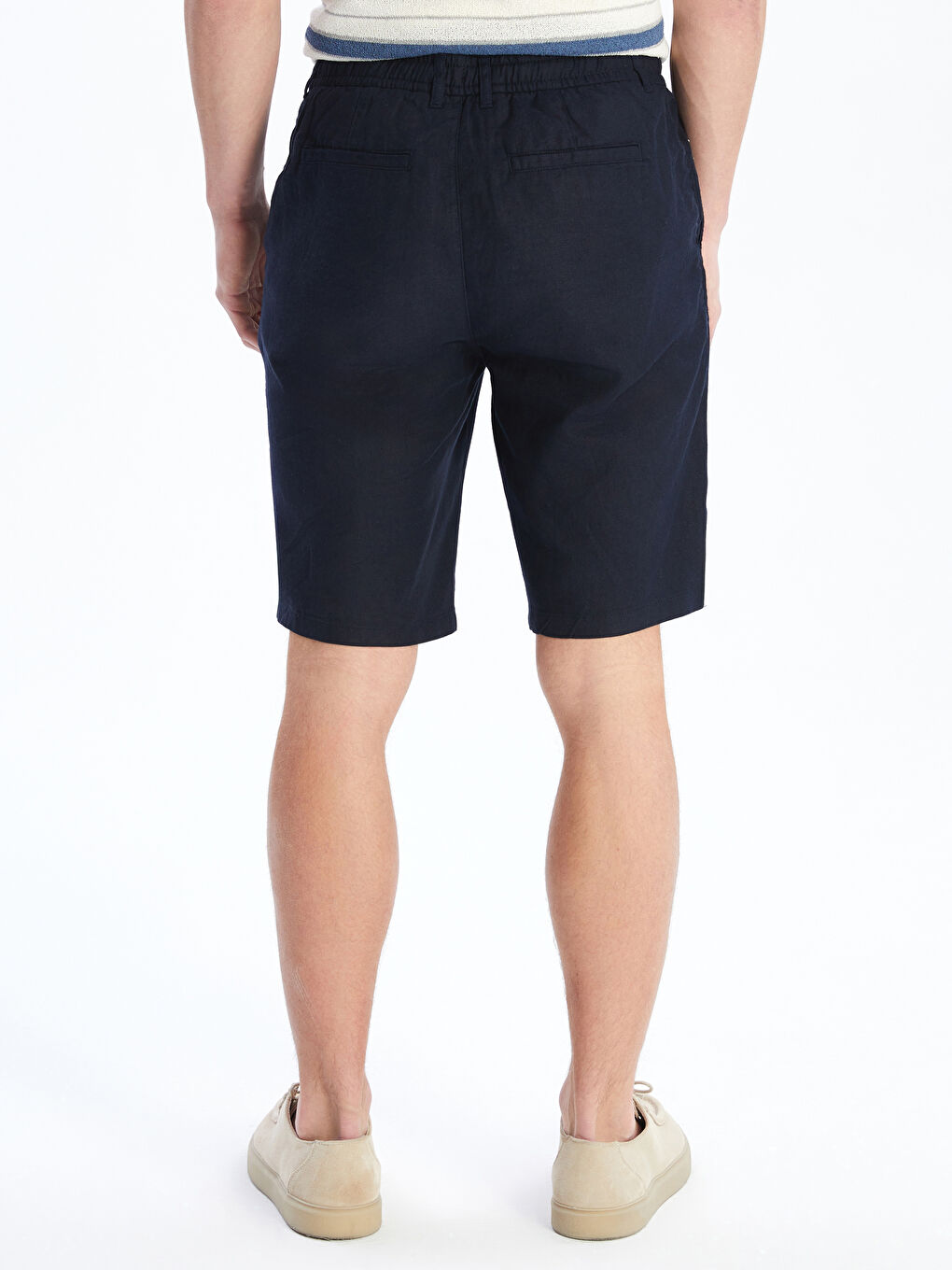Standard Fit Linen Blend Men's Shorts -S5DE55Z8-RFG