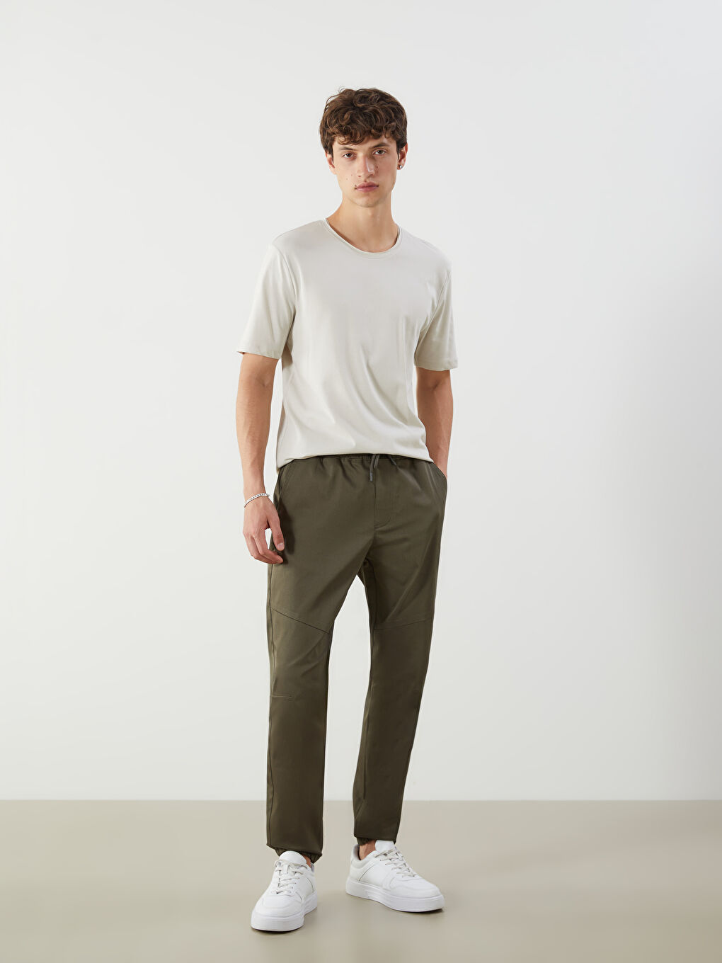 Slim Fit Dobby Men's Jogger Trousers
