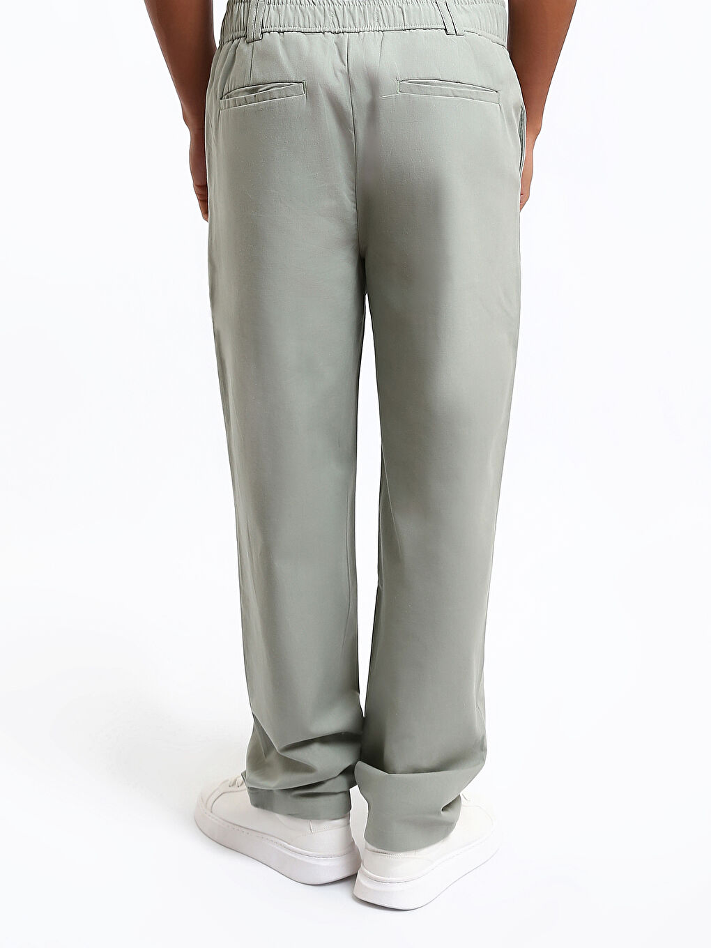 Pantalon Mélange de Lin Coupe Standard pour Hommes-4