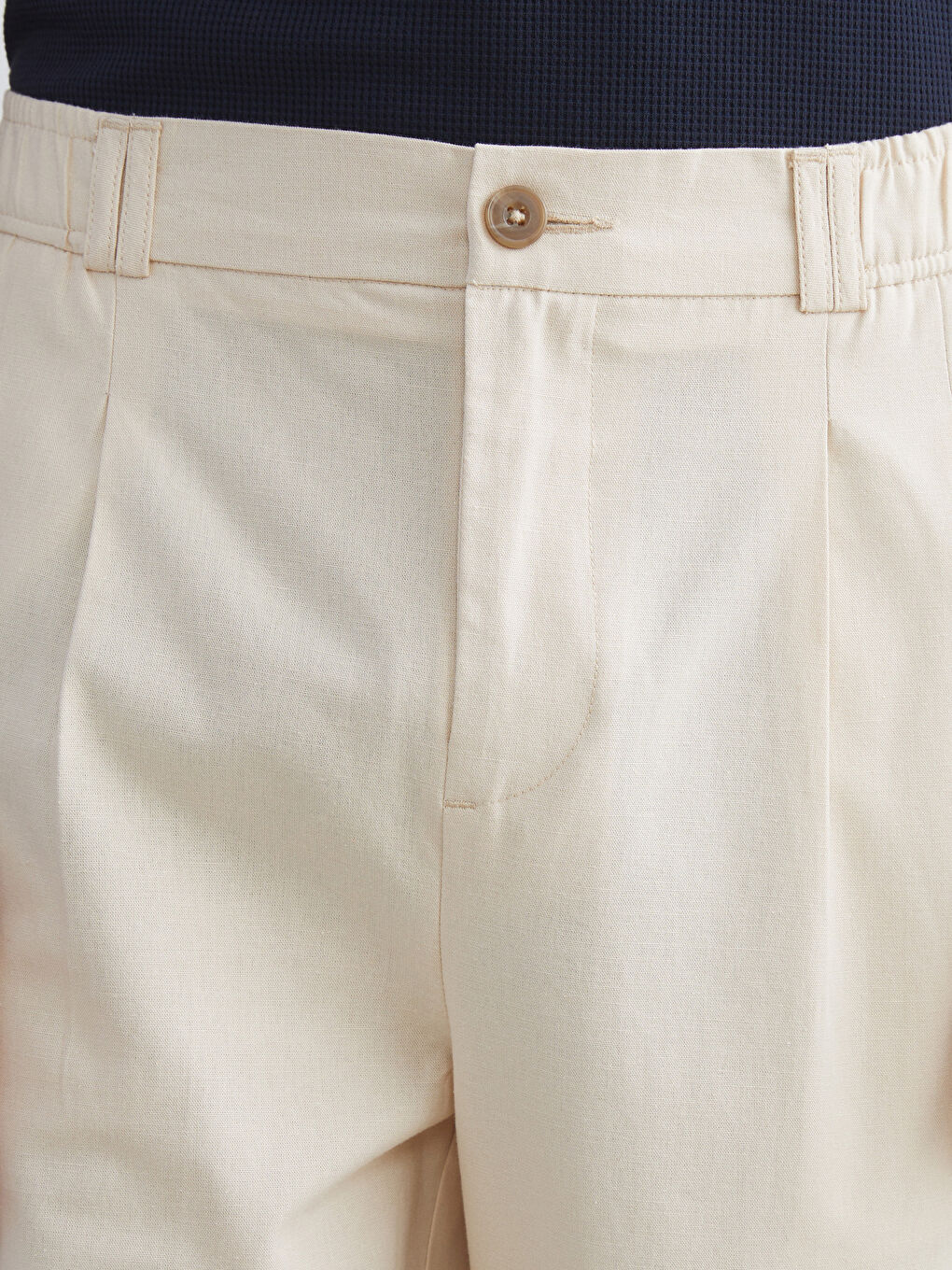 Standard Fit Linen Blend Men's Trousers-2