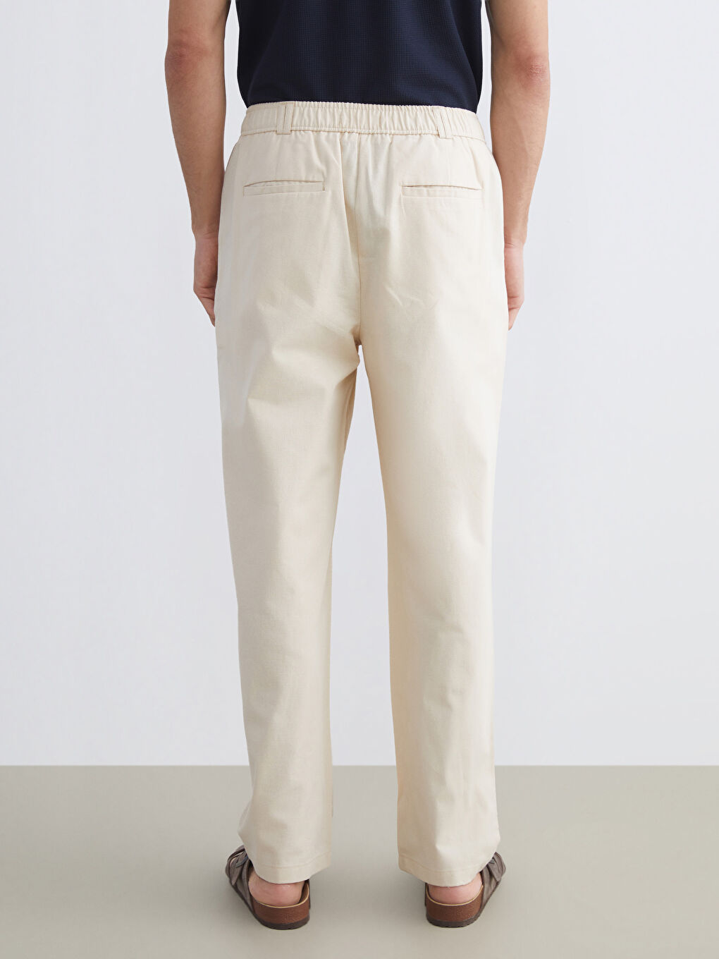 Standard Fit Linen Blend Men's Trousers-3