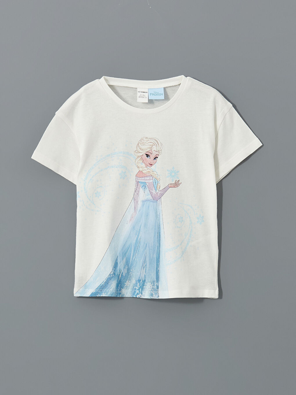 Crew Neck Elsa Printed Jersey Girls' T-Shirt -S5DE79Z1-R9J
