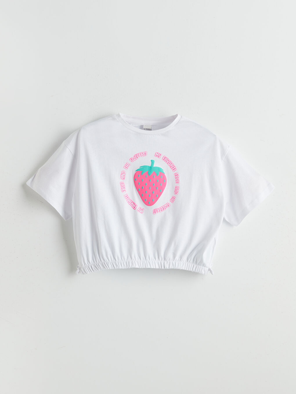 Crew Neck Printed Girls' T-Shirt -S5DE97Z4-FFB