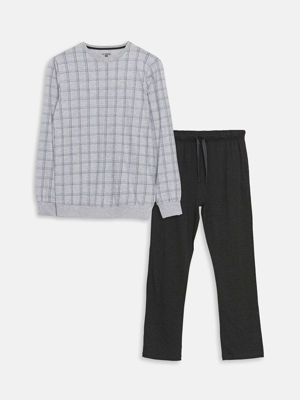 Gri Standart Kalıp Erkek Pijama Takımı-4