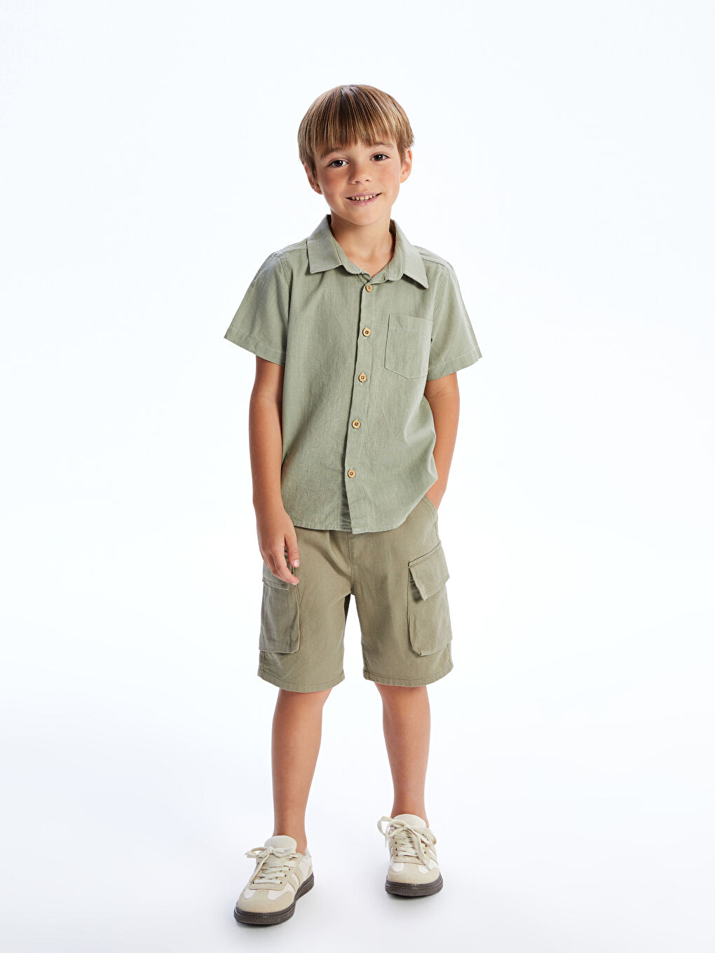 LCW Kids کراس پۆپلین بۆ کوڕان بە جێب سادە -S5DF04Z1-GGY