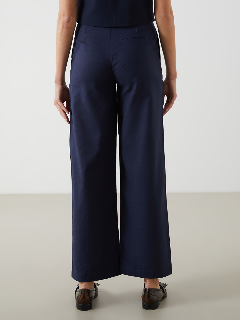 Standard Fit Linen Blend Women's Trousers -S5DF05Z8-CS6