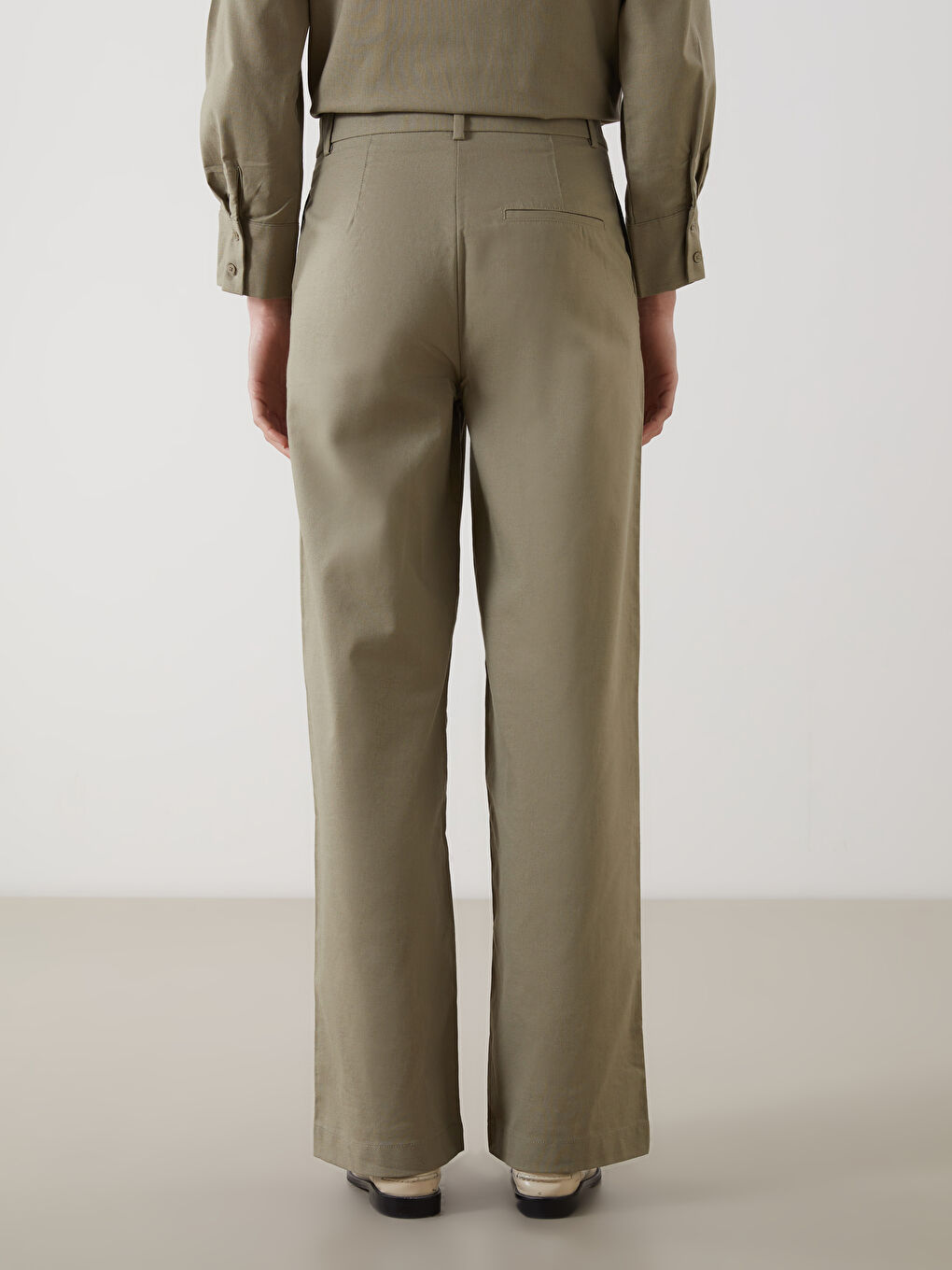 Standard Fit Linen Blend Women's Trousers -S5DF05Z8-CXM