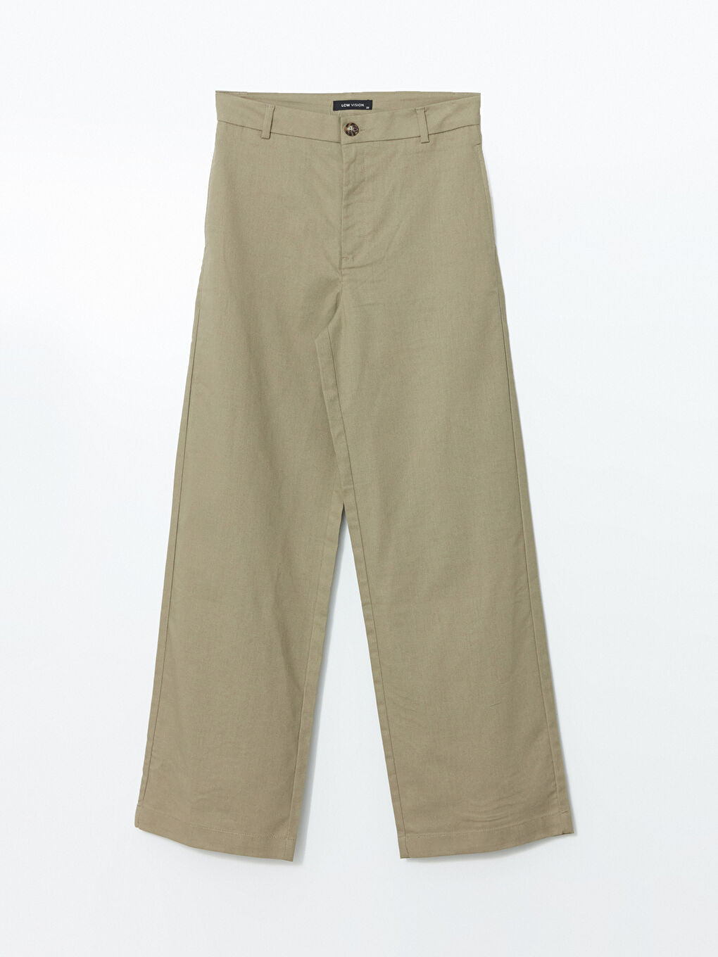 Standard Fit Linen Blend Women's Trousers -S5DF05Z8-CXM