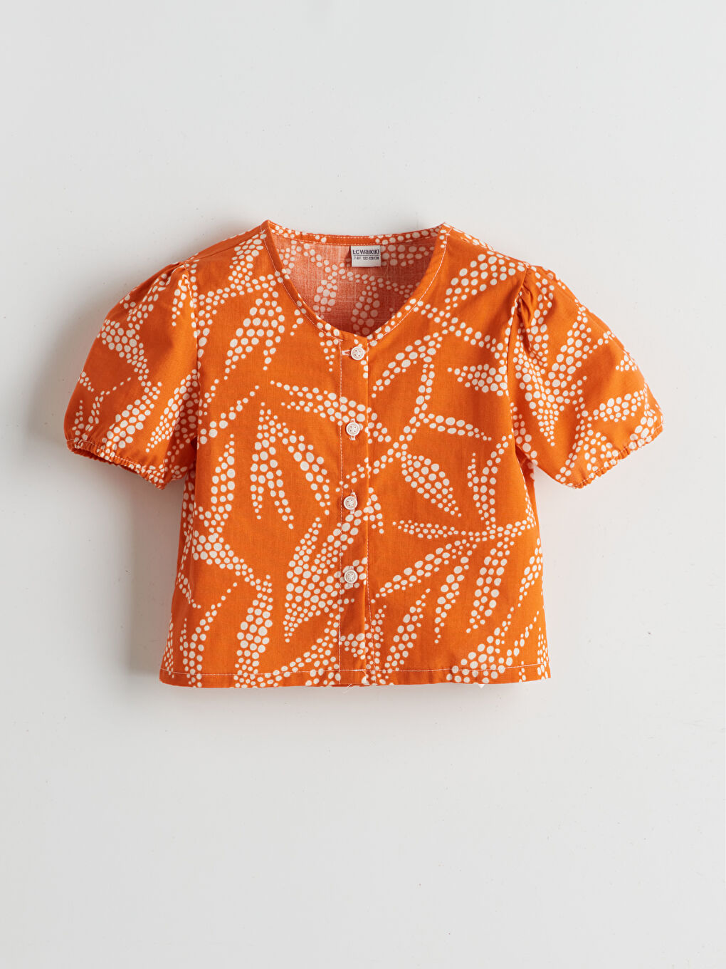 Crew Neck Girls' Crop Shirt