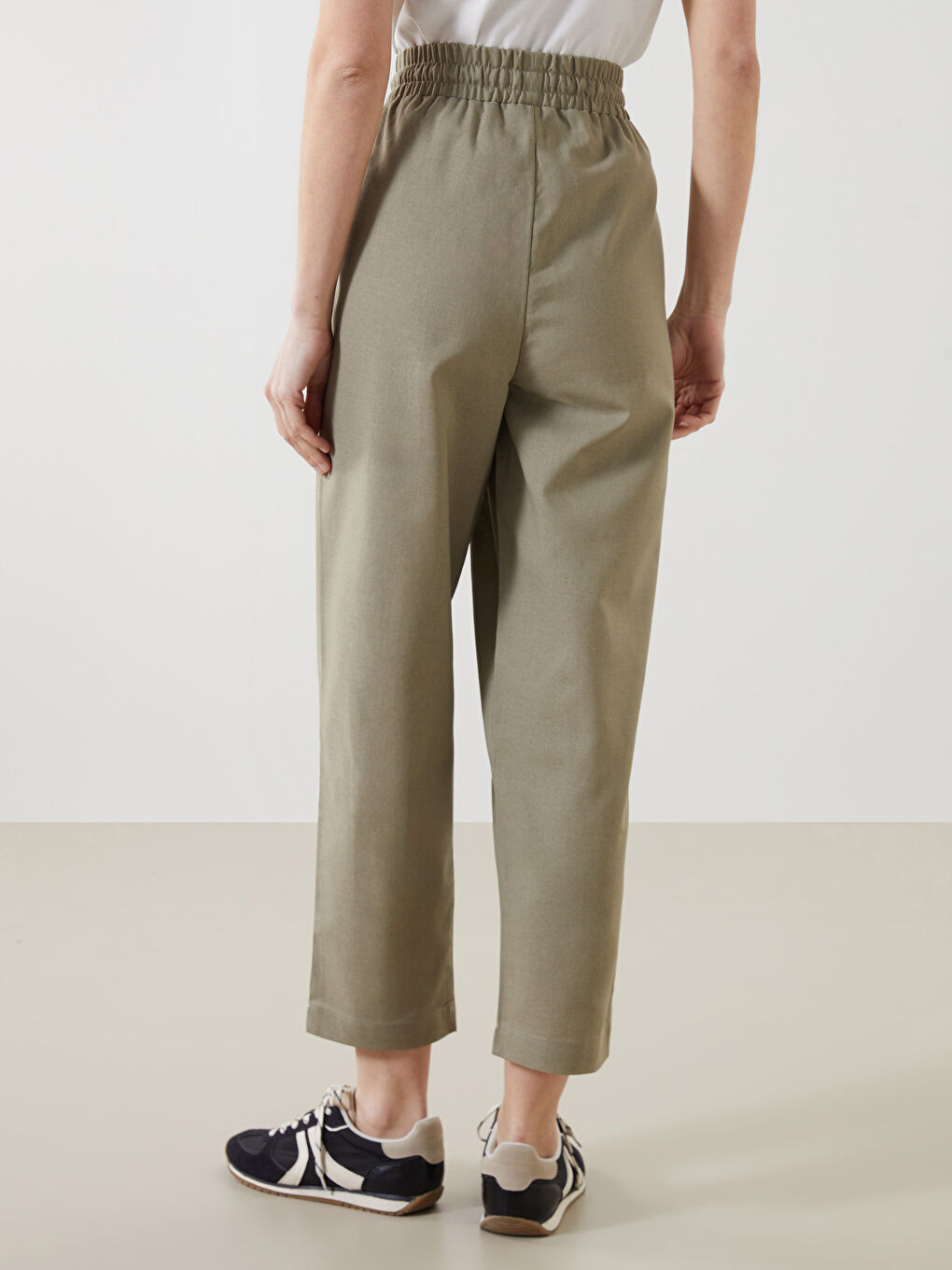 Ženske pantalone sa mešavionom lana šargarepa izleda -S5DF42Z8-JK3
