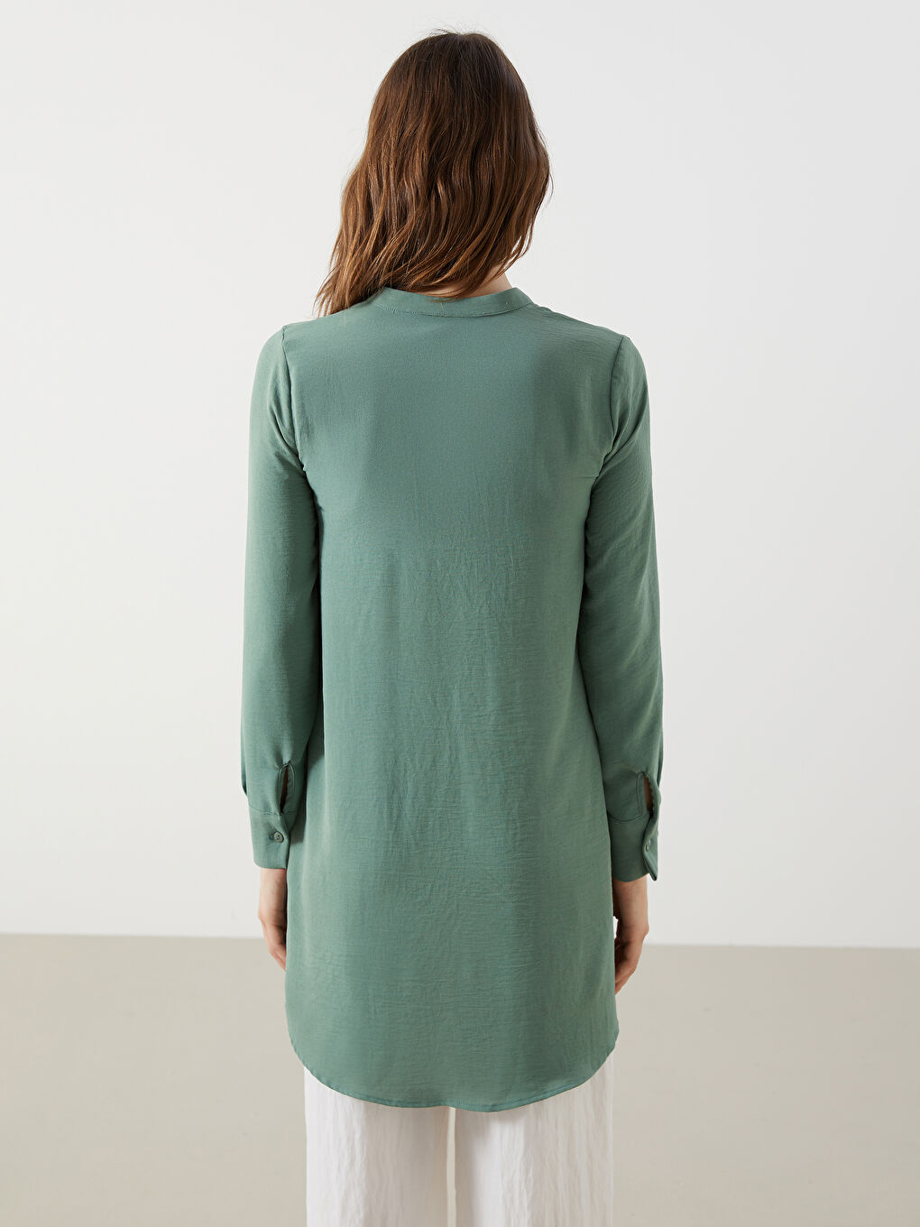 Grandad Collar Women's Shirt Tunic -S5DF53Z8-GZA