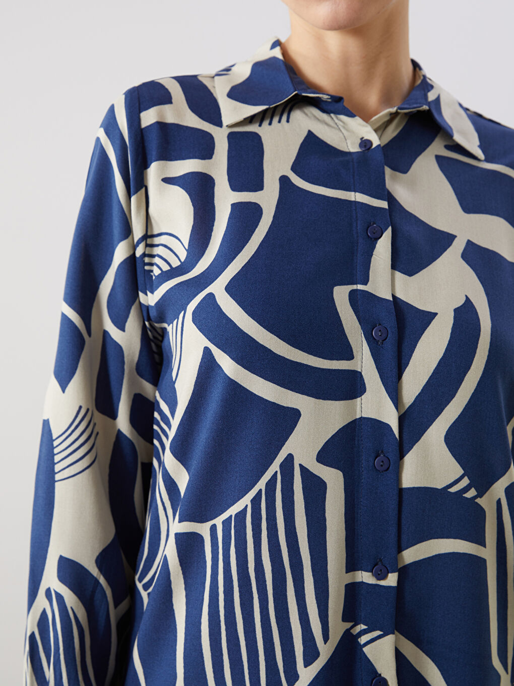 Patterned Women's Shirt Tunic -S5DF54Z8-LSF