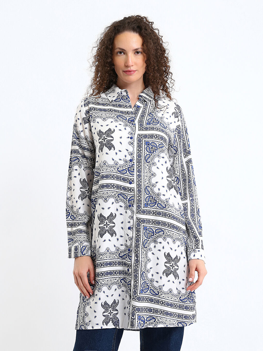 Patterned Women's Shirt Tunic