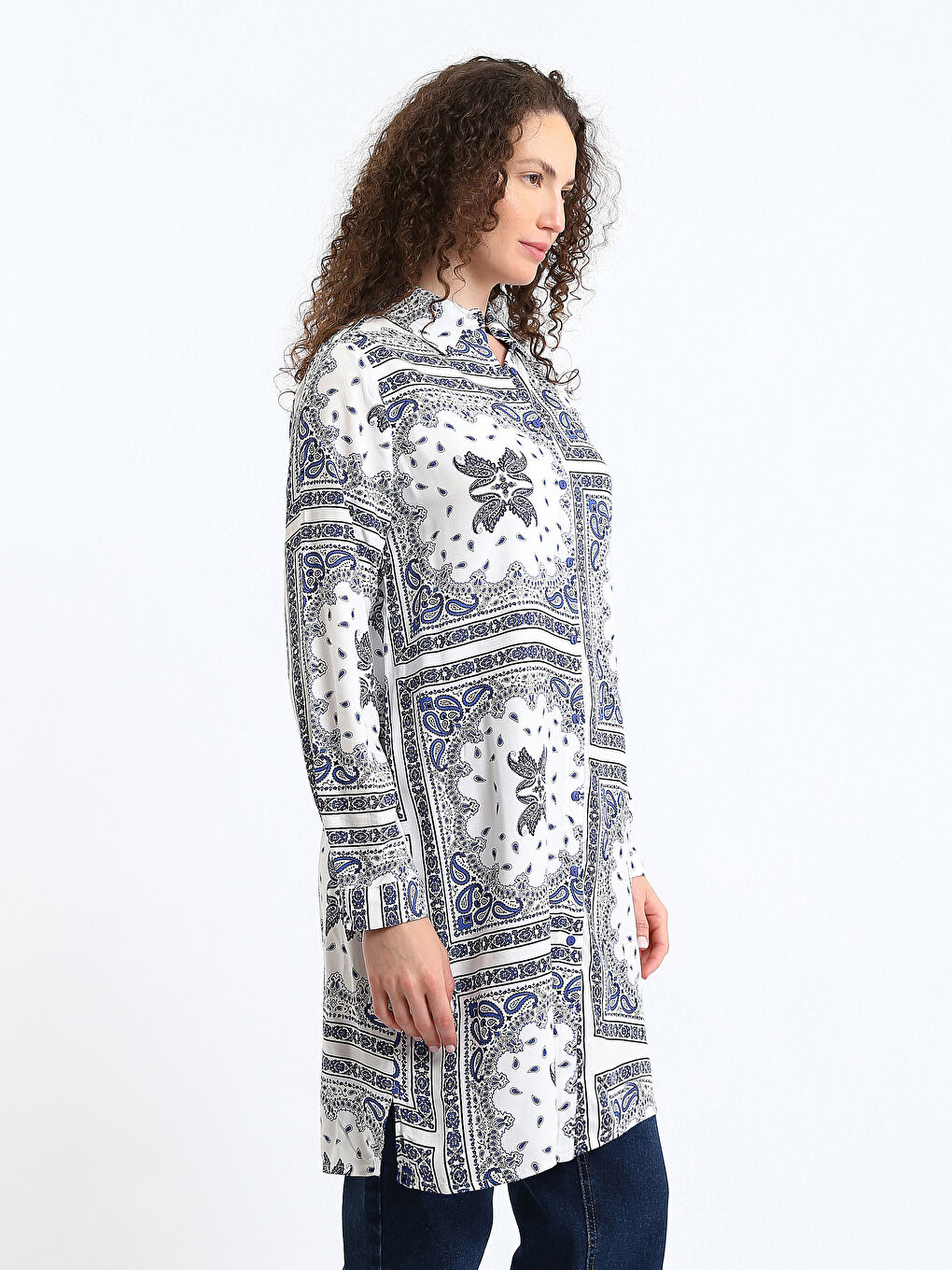 Patterned Women's Shirt Tunic-3