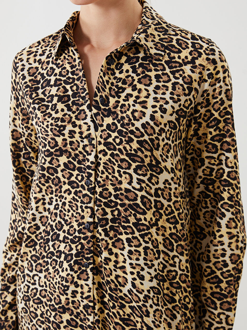 Leopard Print Women's Shirt Tunic -S5DF54Z8-SW5