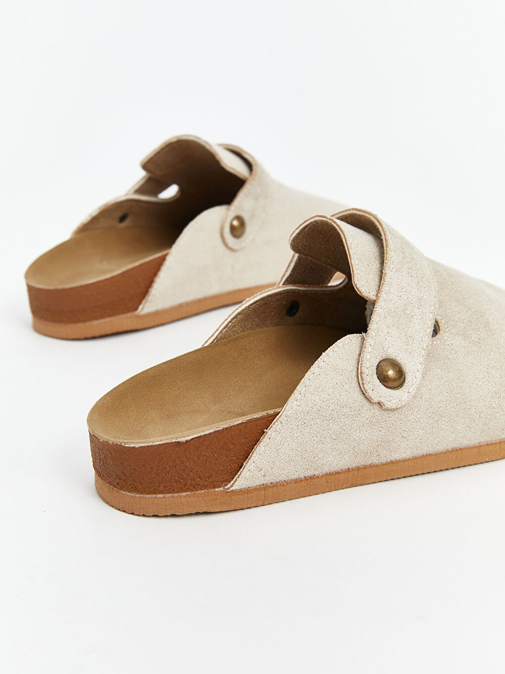 Bej Süet Görünümlü Kadın Terlik-4