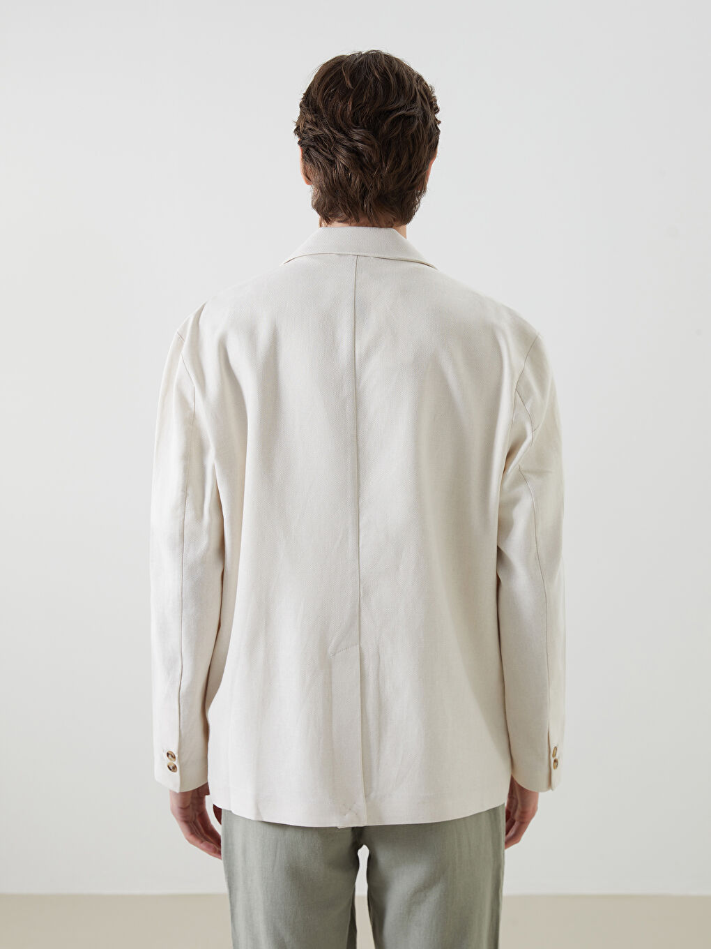 Relaxed Fit Linen Look Men's Blazer Jacket -S5DF70Z8-VY9