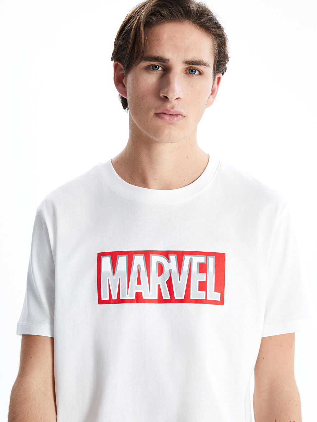 XSIDE Тениска за мъже с кръгло деколте Marvel, с принт, от джърси -S5DF88Z8-R9J