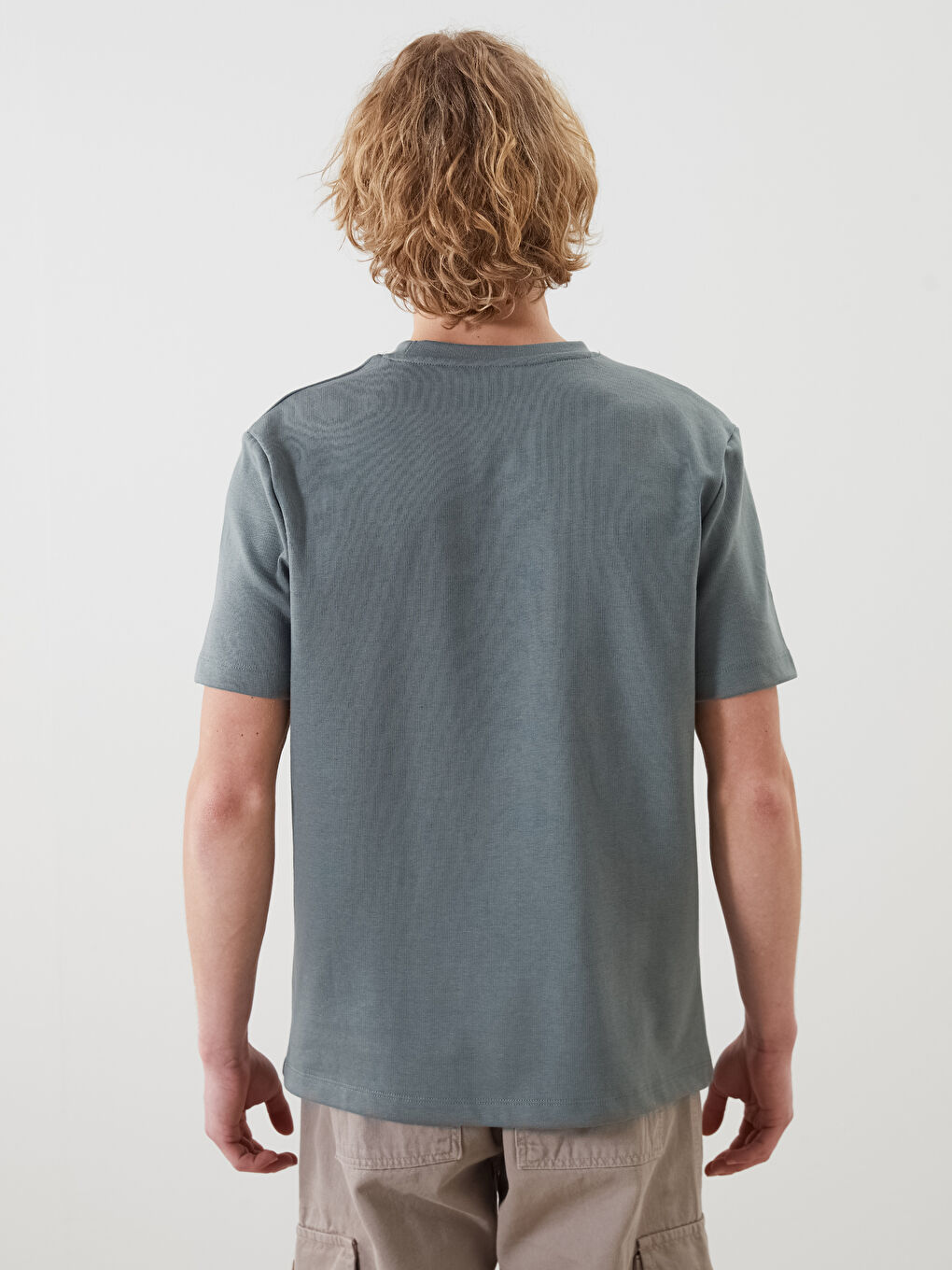 T-shirt pour hommes en coton peigné imprimé à manches courtes et col rond-3