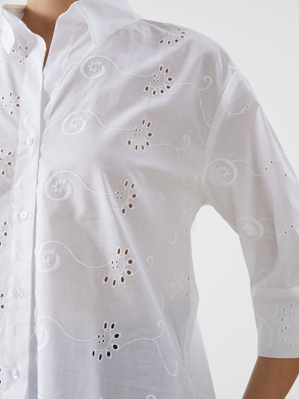 Openwork Oversize Women's Shirt -S5DG05Z8-R9J