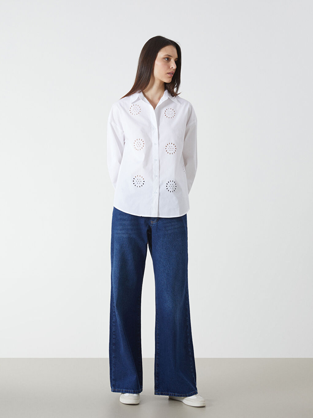Openwork Oversize Women's Shirt -S5DG06Z8-R9J