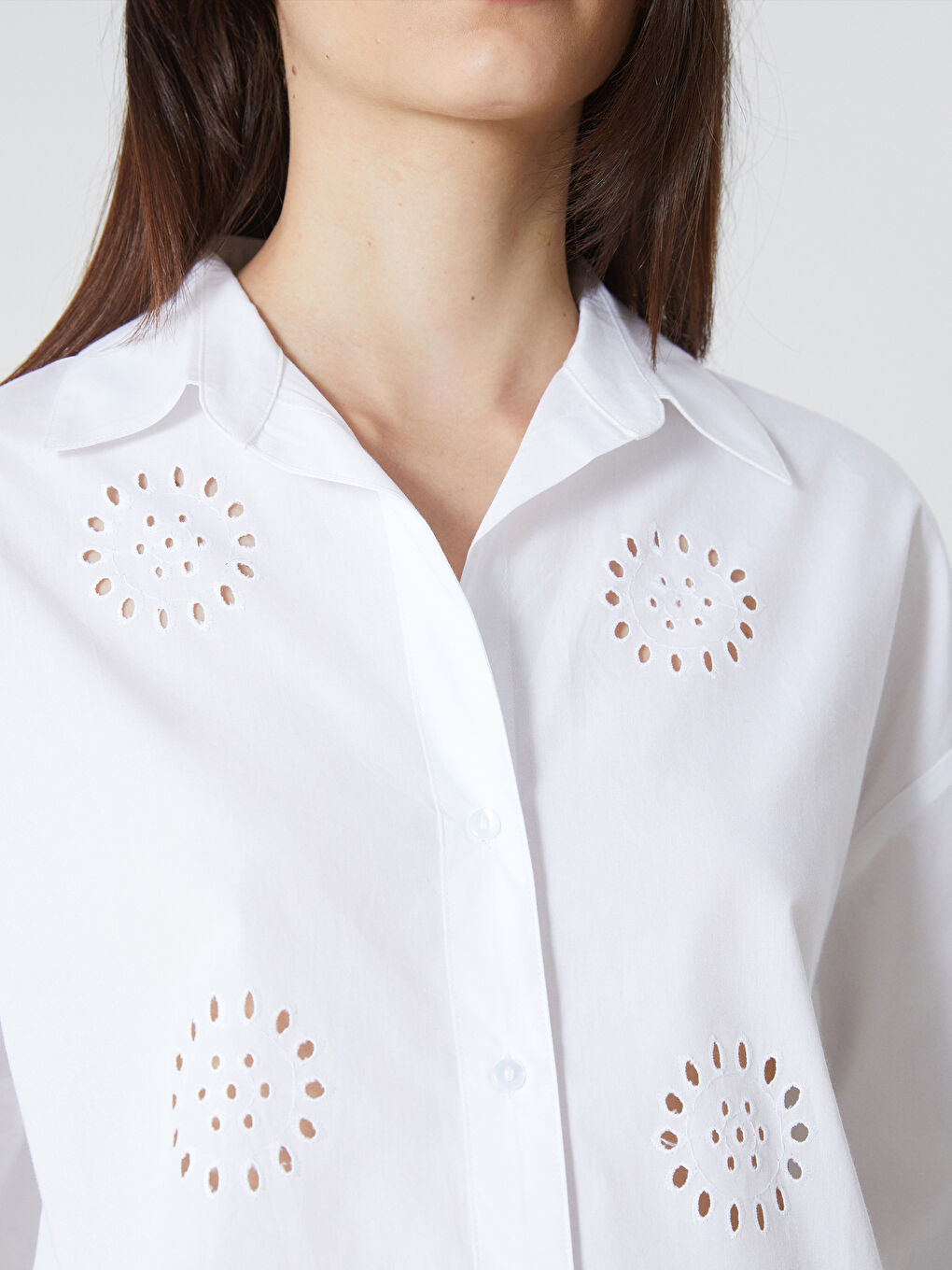 Openwork Oversize Women's Shirt -S5DG06Z8-R9J