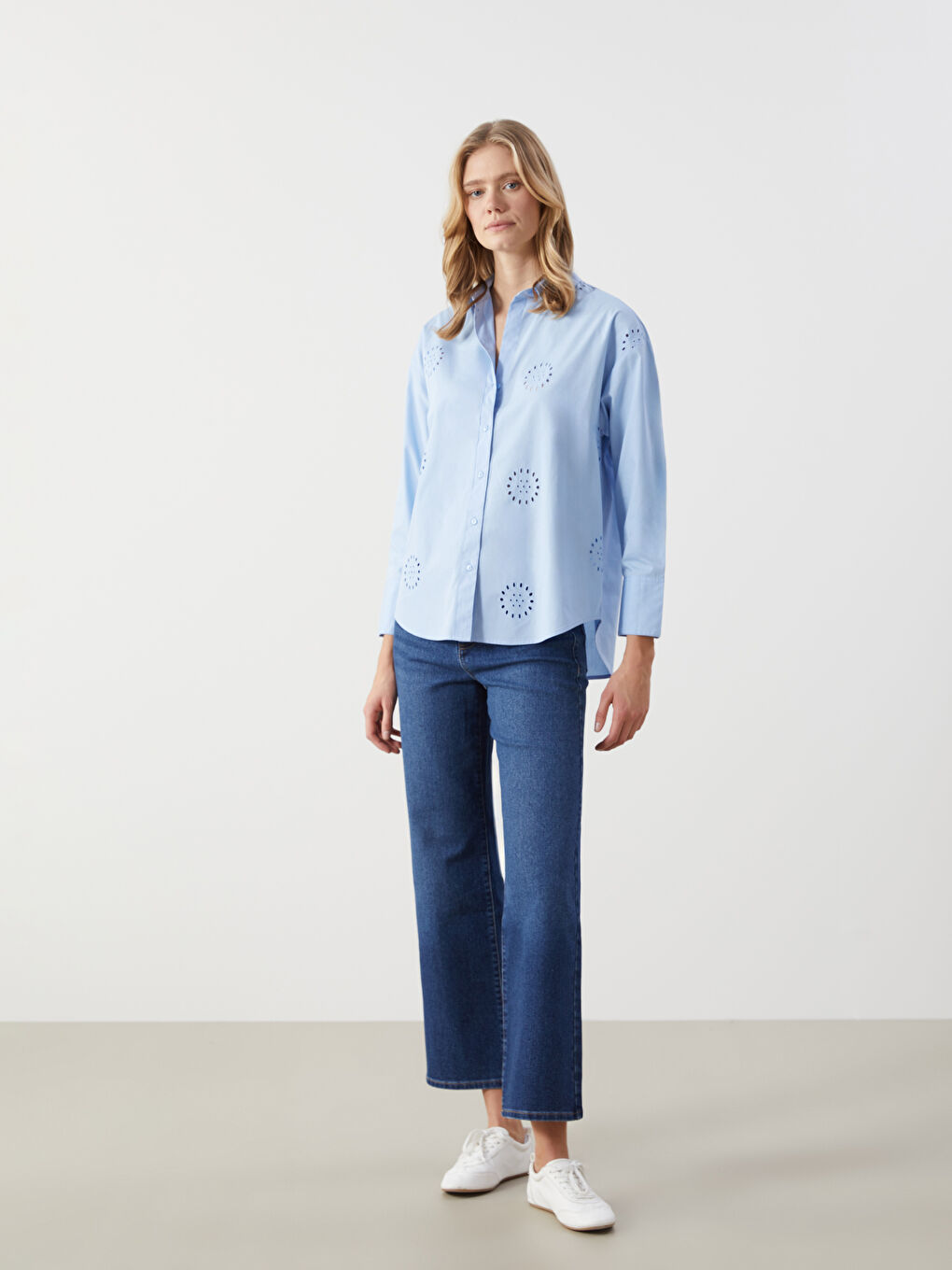 Openwork Oversize Women's Shirt -S5DG06Z8-VL5