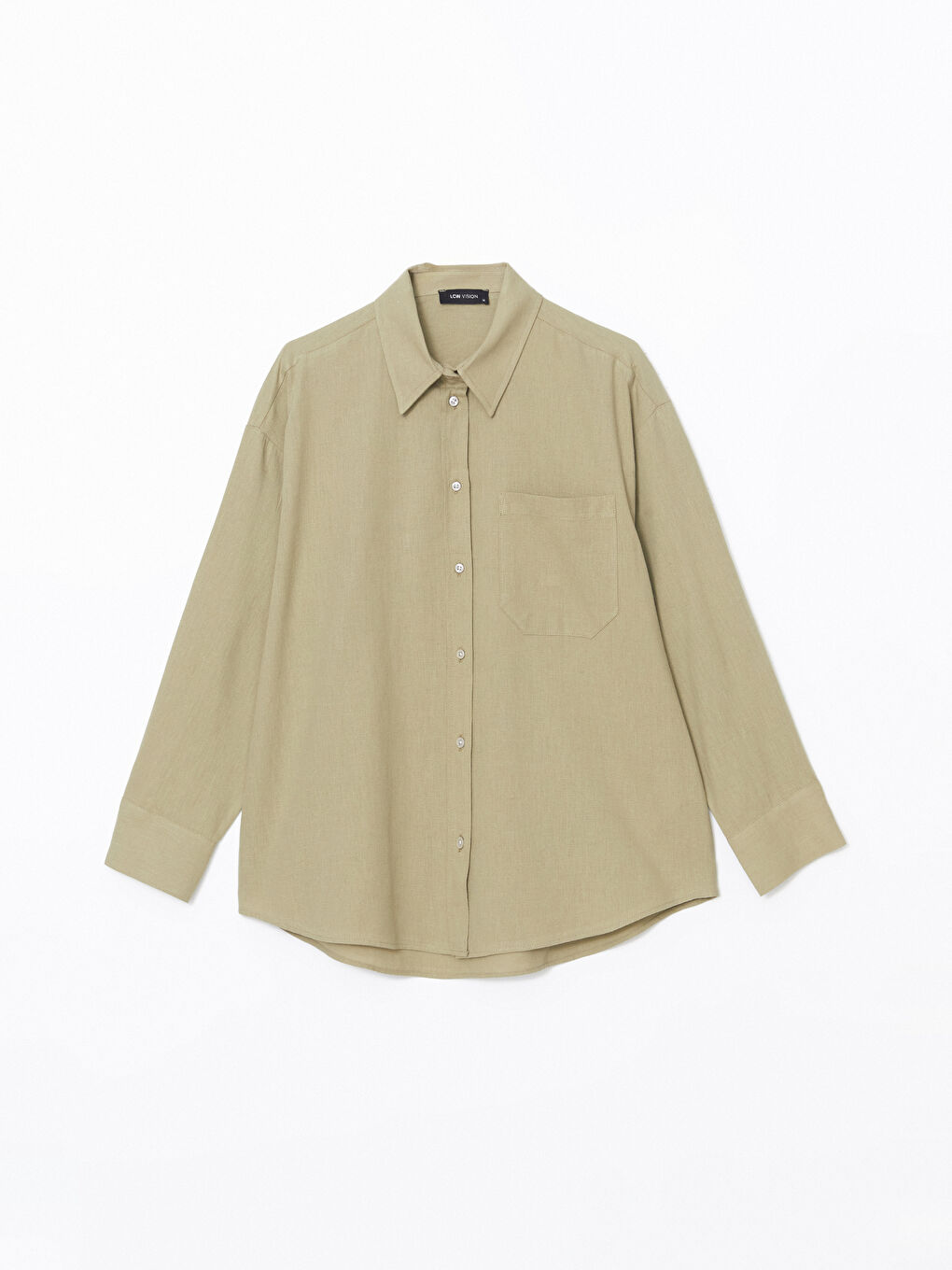 LCW Vision Oversize Linen Blend Women's Shirt -S5DG07Z8-K6G