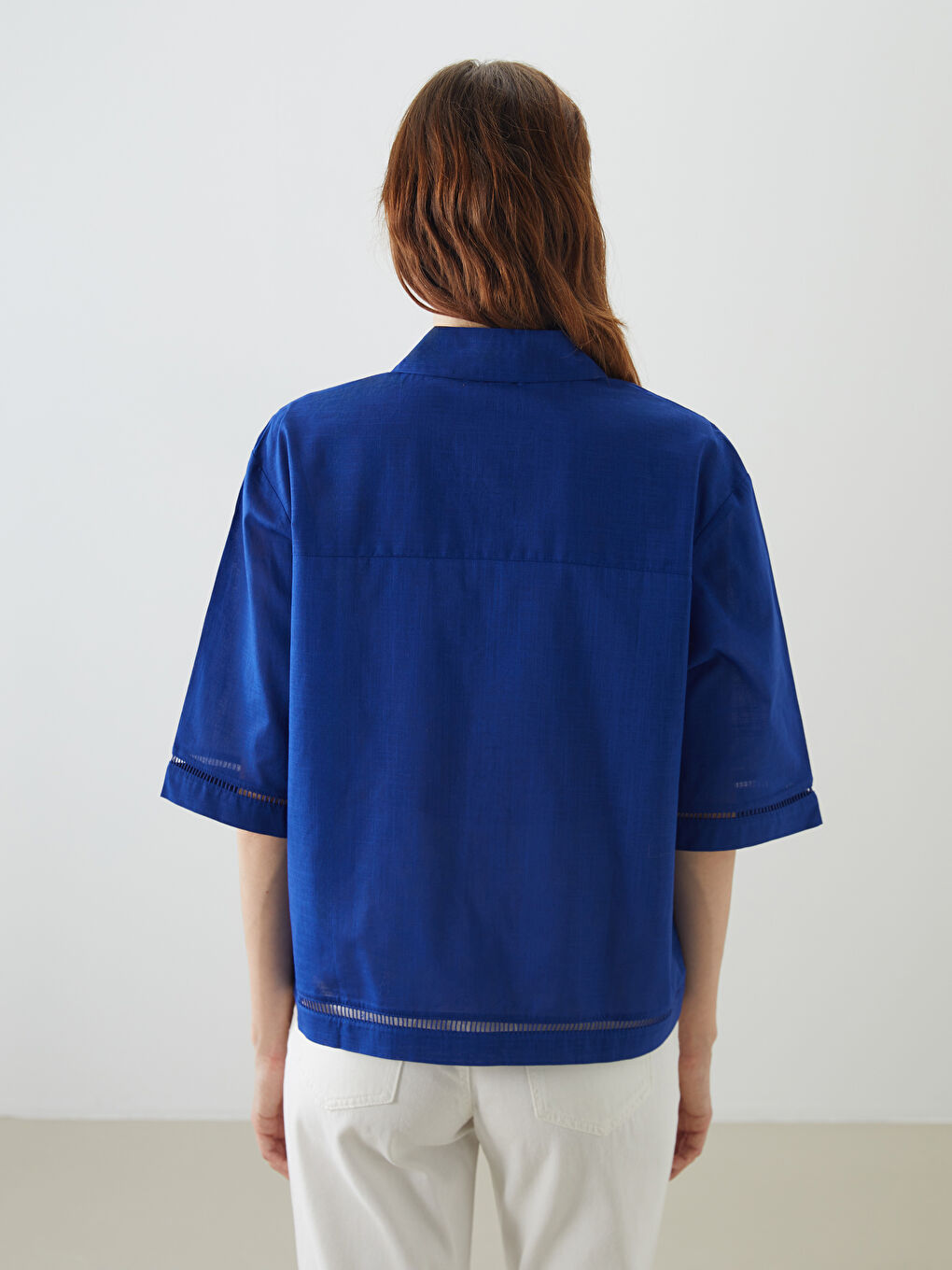 Oversize Linen-Look Women's Shirt -S5DG10Z8-CSN