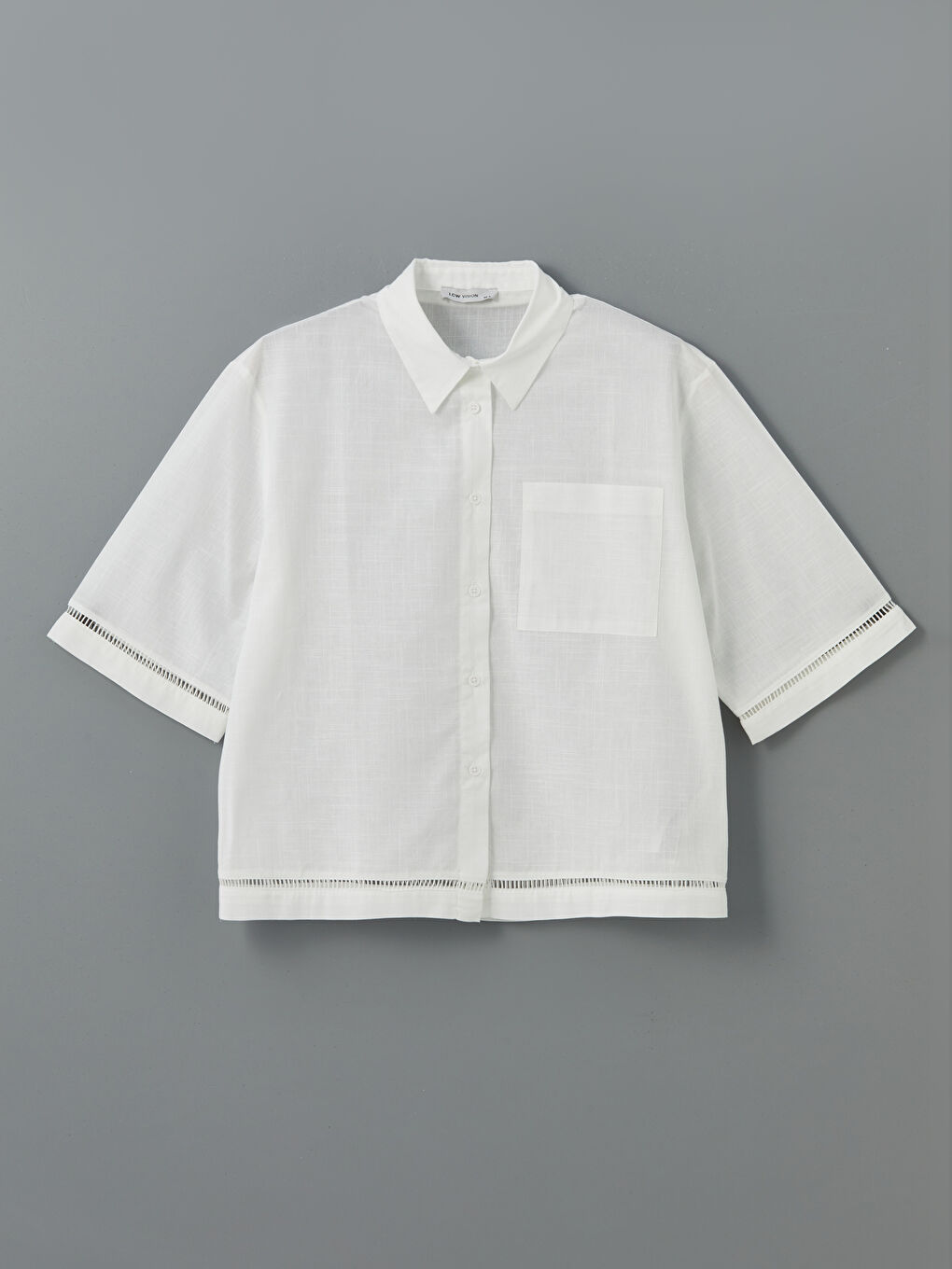 Oversize Linen-Look Women's Shirt -S5DG10Z8-R9J