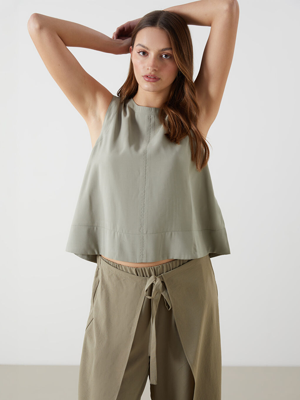 LCW Vision Crew Neck Women's Blouse -S5DG12Z8-Y0W
