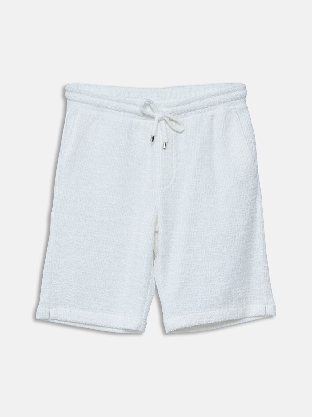 Standard Fit Men's Shorts with Waist Tie Detail