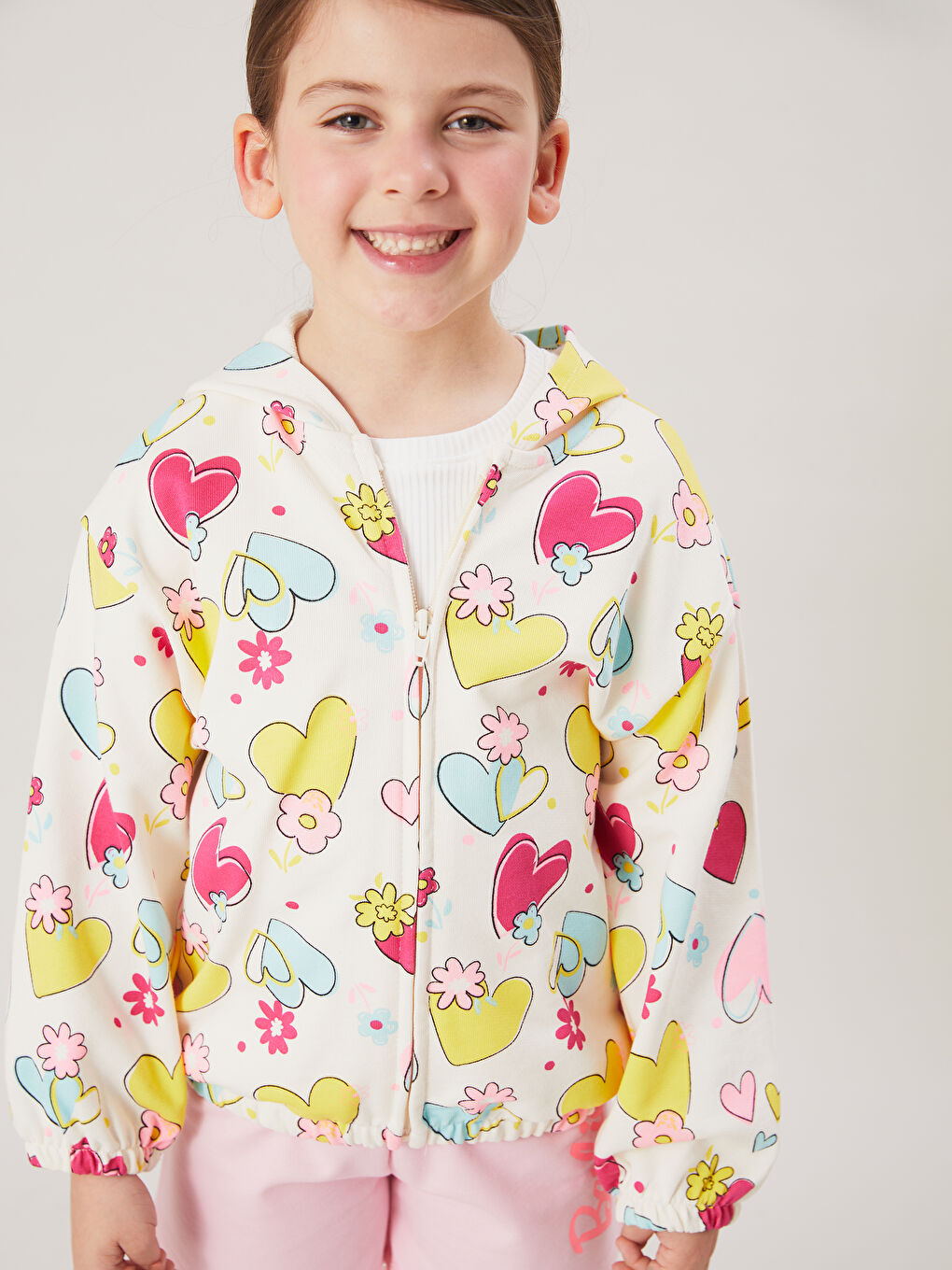 Hooded Baby Girls' Zip-Up Sweatshirt -S5DG20Z1-LRB