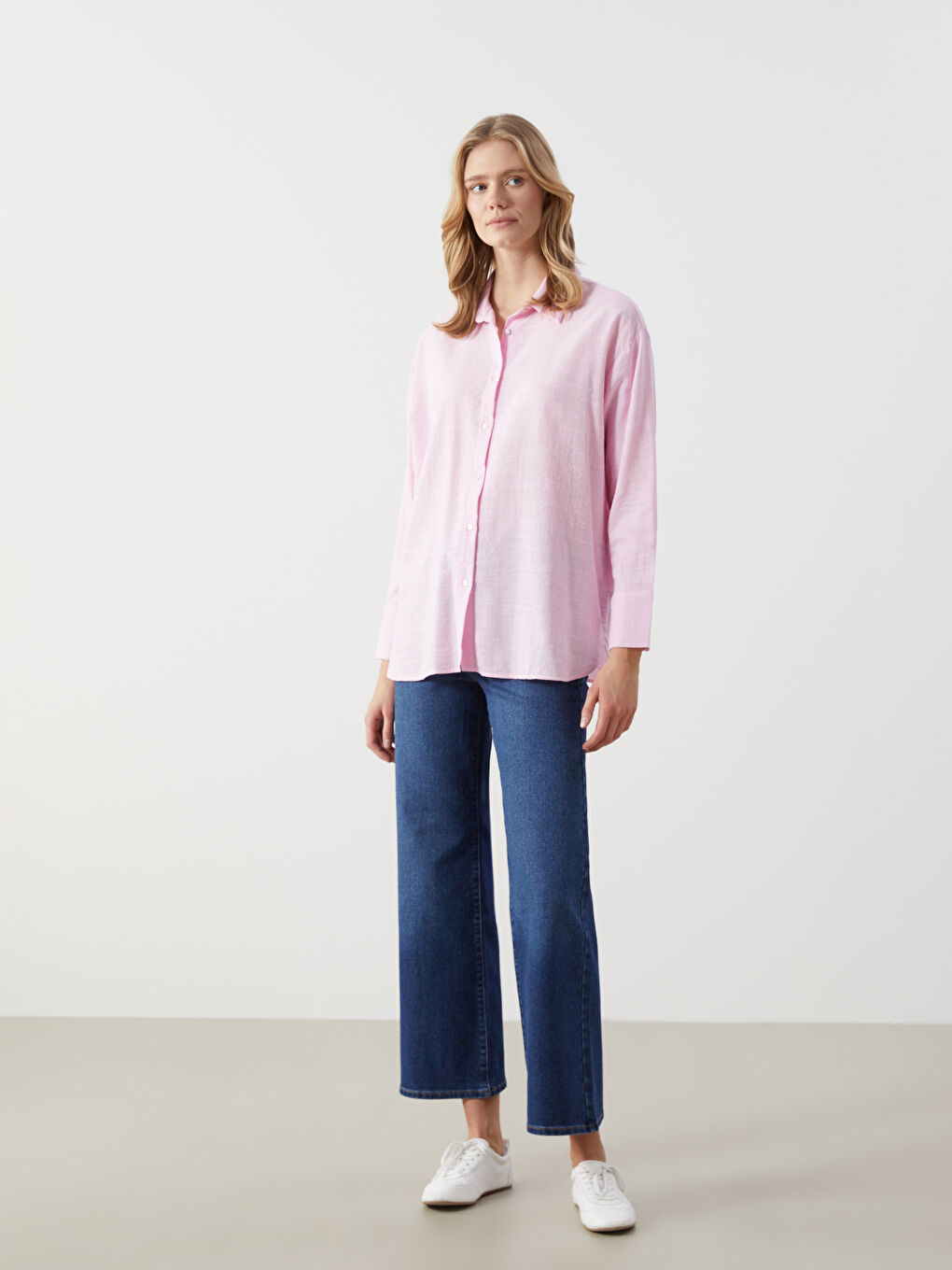 LCW Vision Pembe Loose Fit Kadın Gömlek - 1