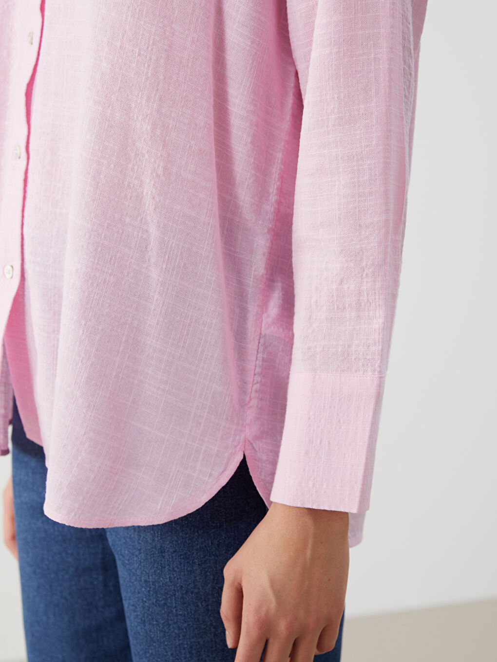 LCW Vision Pembe Loose Fit Kadın Gömlek - 2