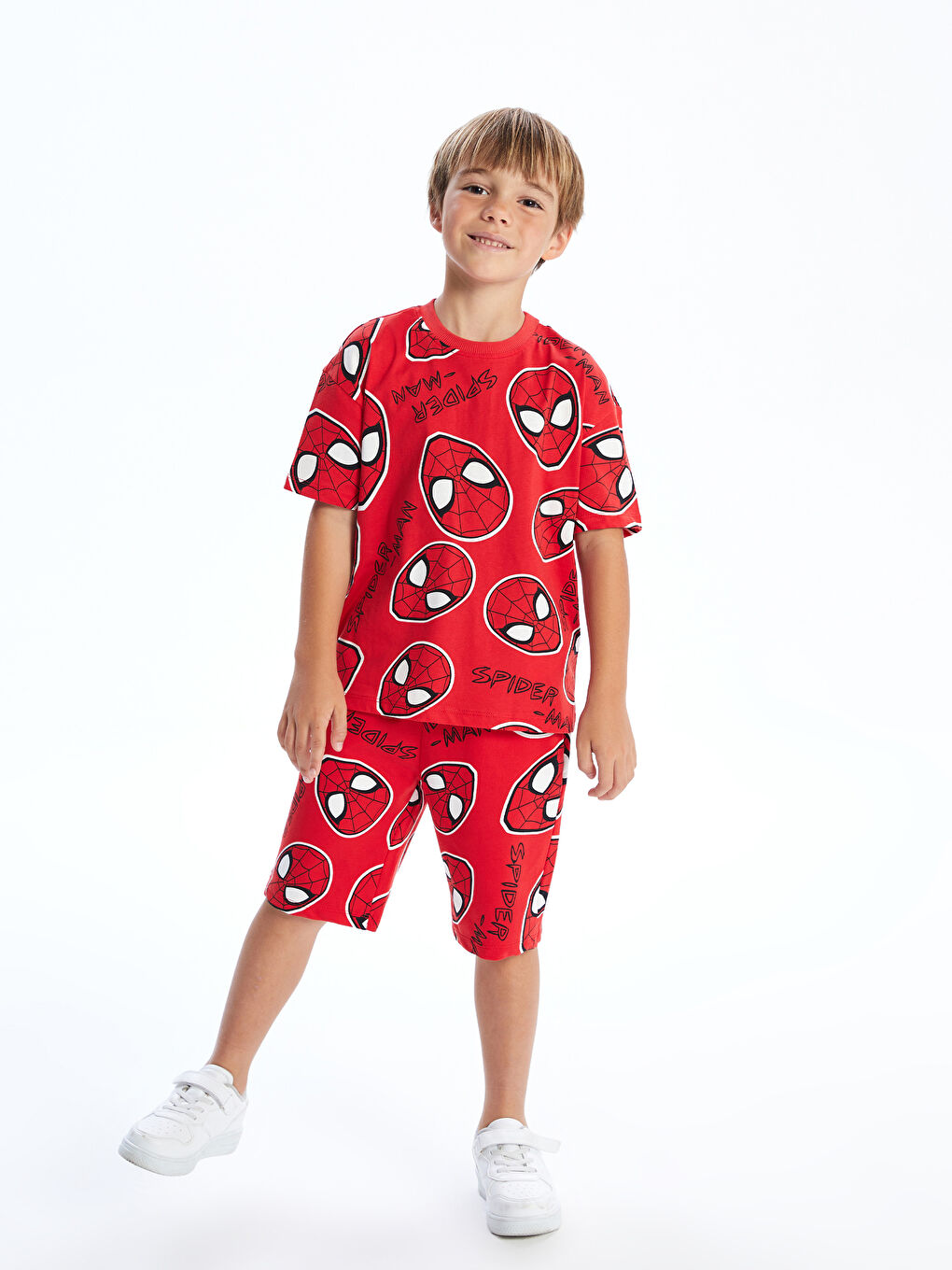 LCW Kids Spider-Man Printed Drawstring Boys' Shorts -S5DG39Z1-LTP
