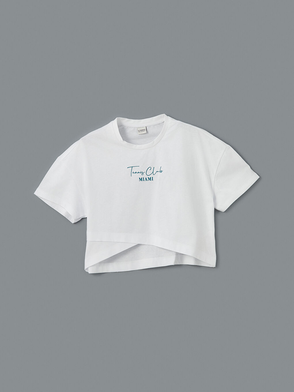 Crew Neck Miami Printed Girls' T-Shirt