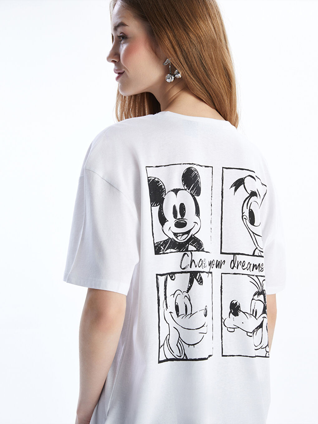 Crew Neck Mickey and Friends Printed Women's T-Shirt -S5DG61Z8-Q6K