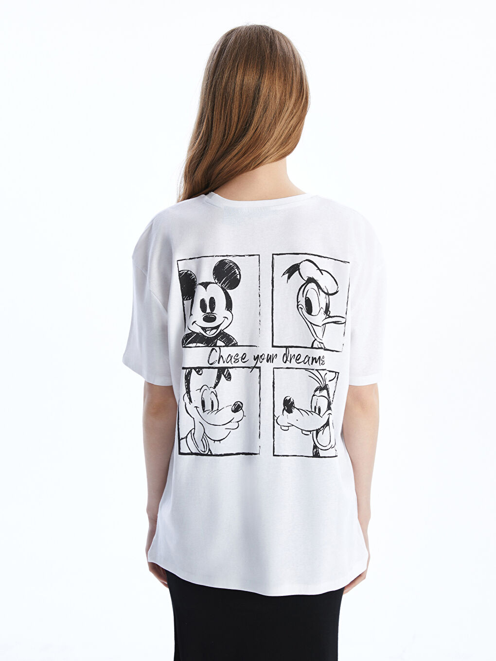 Crew Neck Mickey and Friends Printed Women's T-Shirt -S5DG61Z8-Q6K