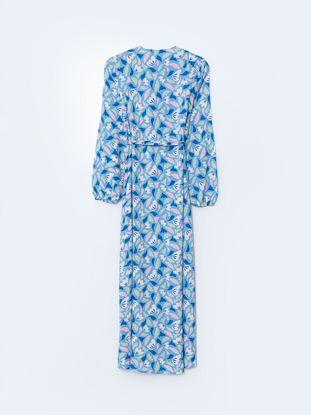 Robe Chemise Florale à Col Rond et Ceinture-5
