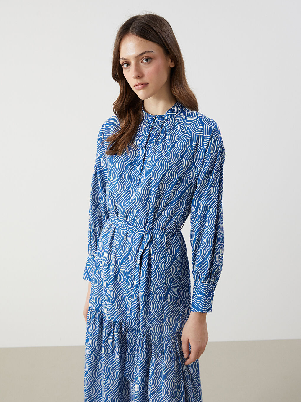 Robe À Motifs pour Femmes avec Ceinture à Nouer