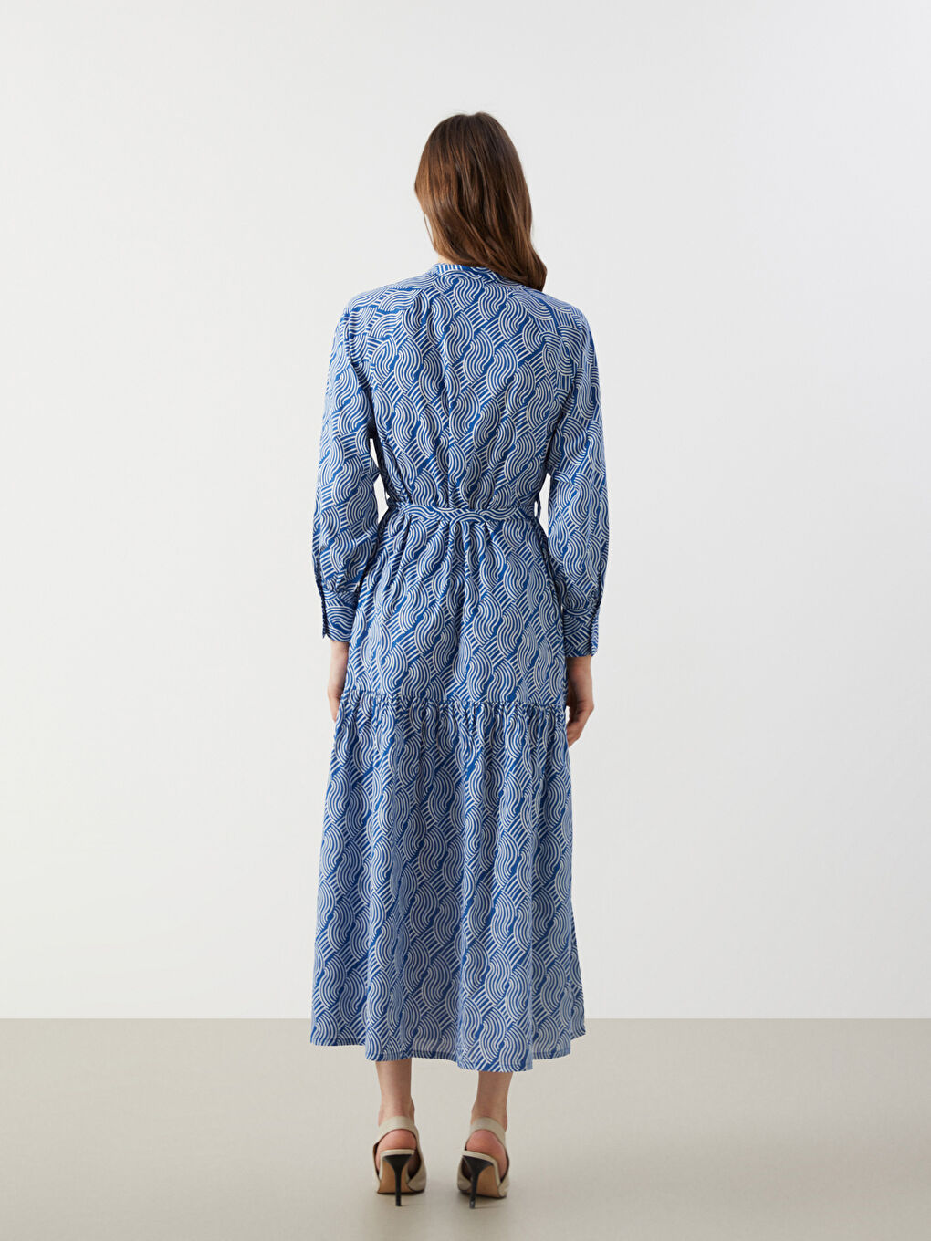 Robe À Motifs pour Femmes avec Ceinture à Nouer-3