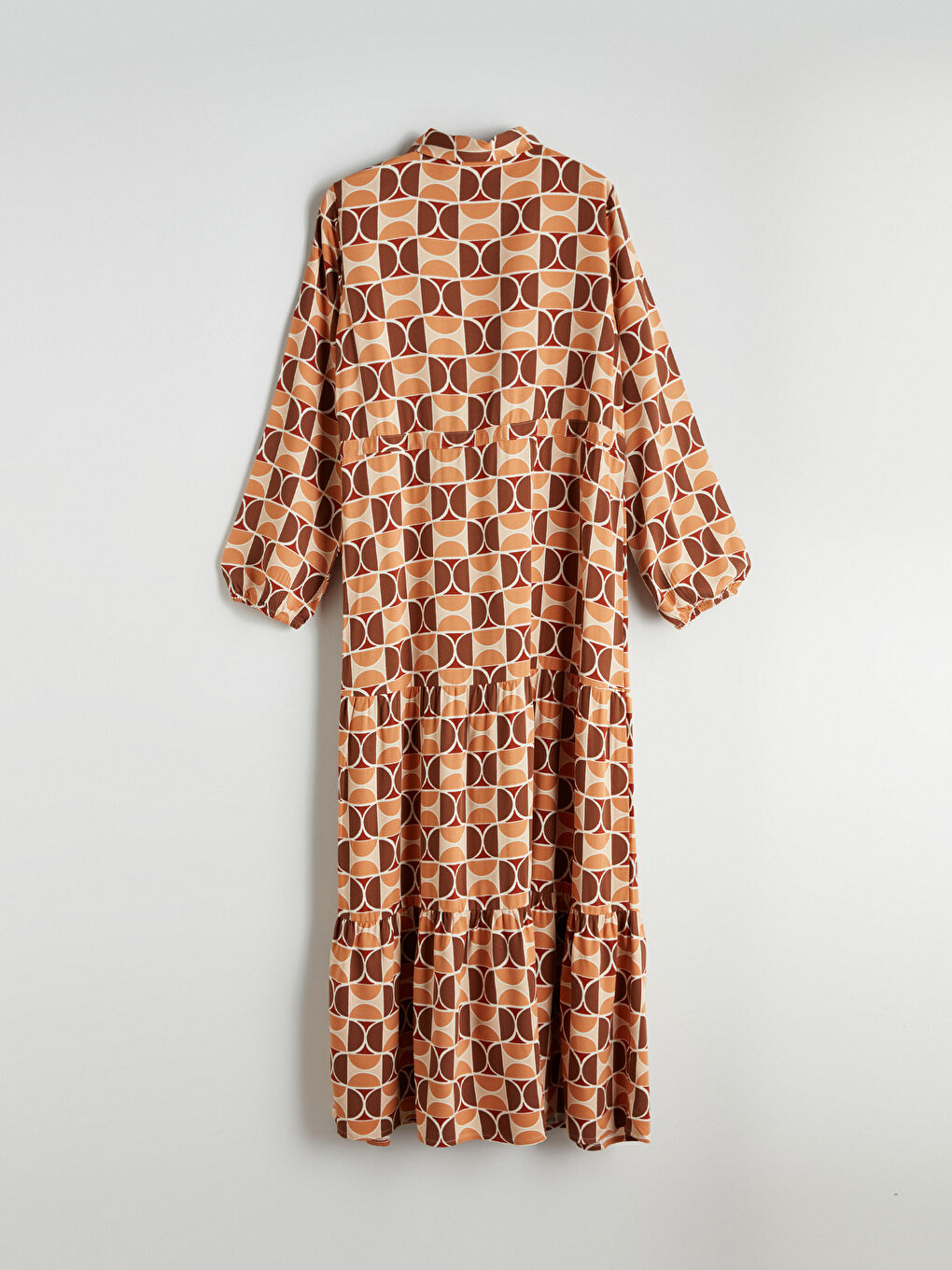 Robe à motifs à col boutonné-5