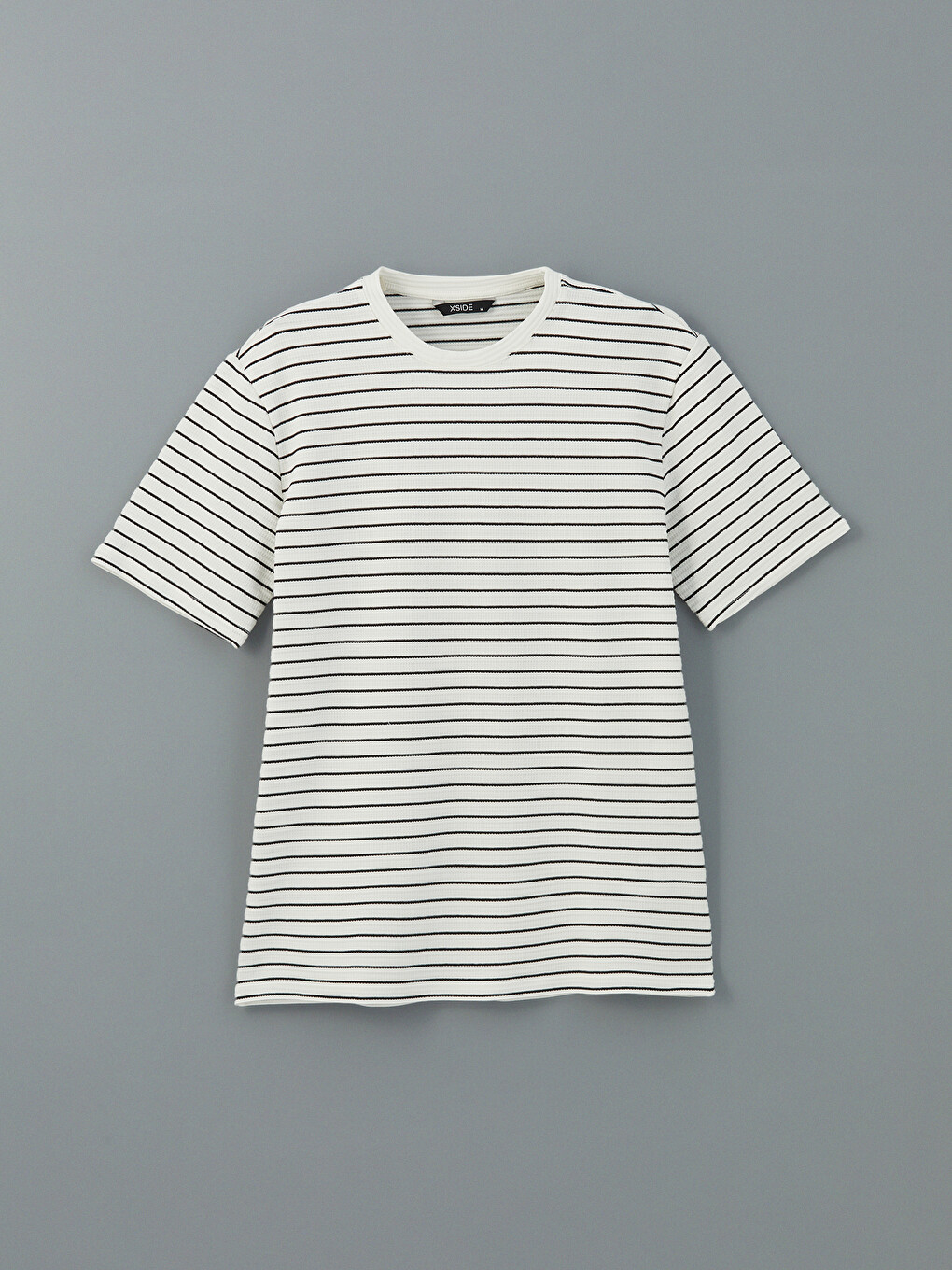 Crew Neck Short Sleeve Striped Jersey Men's T-shirt-4